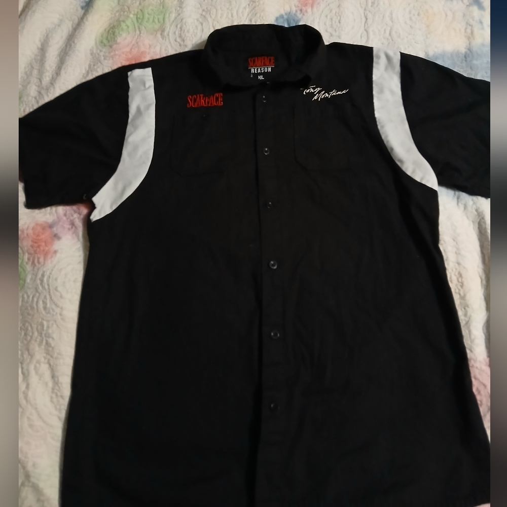Scarface-REASON. Sz.XL. Black and White Men's Shirt
